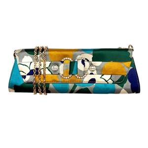 lot 97 image: Guess Multicolor Satin Chain Shoulder Bag Pre-Owned Retail $150