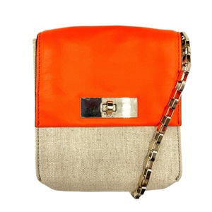 lot 102 image: Kate Spade Orange Leather & Canvas Crossbody Bag Pre-Owned Retail $225