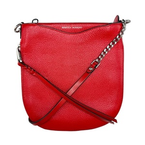 lot 104 image: Rebecca Minkoff Red Pebbled Leather Crossbody Bag Pre-Owned Retail $295