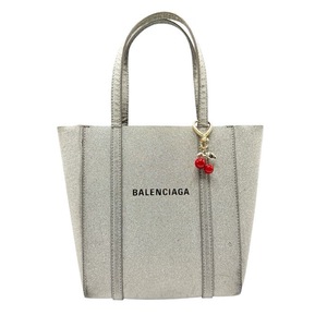 lot 108 image: Balenciaga Silver Glitter Small Tote Bag Pre-Owned Retail $1,150