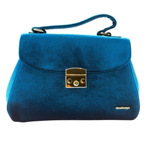 lot 116 image: New Dewimaya Solid Blue FeltVelvet Top Handle Bag with Chain Strap Pre-Owned Retail $175