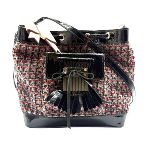 lot 119 image: RED Valentino Tweed & Patent Leather Bucket Bag Pre-Owned Retail $650