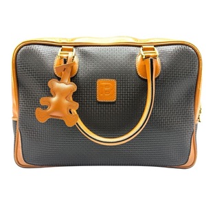 lot 122 image: Bally Black & Tan Leather Trim Satchel Tote Bag Pre-Owned Retail $800