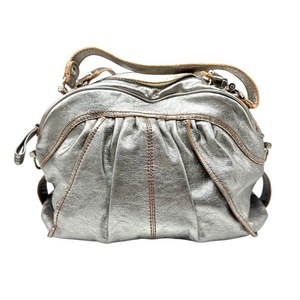 lot 125 image: Raf New York Metallic Silver Pleated Shoulder Bag Pre-Owned Retail $450