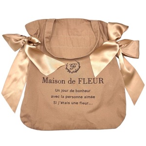 lot 135 image: Maison de FLEUR Beige Cotton Ribbon Tote Bag Pre-Owned Retail $120