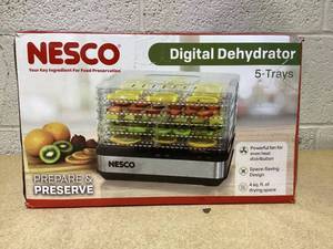 lot 405 image: NESCO 5 Clear Tray Rectangular Dehydrator with Digital Timer