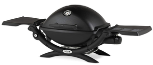 lot 45 image: Weber Q1200 Liquid Propane Portable Gas Grill for Travel and Camping, 1 Burner, Black