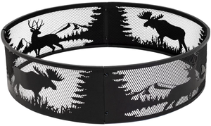 lot 389 image: Outdoor Leisure Products Deer and Moose Scene Fire Pit Ring