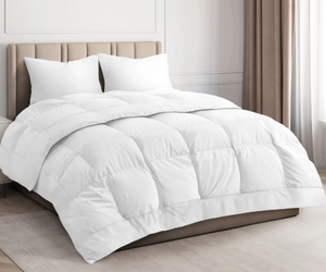 lot 414 image: CGK Linens Premium Down Alternative Comforter - Twin Size All-Season Fluffy & Cozy Duvet Insert, White