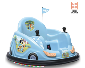 lot 208 image: 6V Bluey Bumper Car Ride on Toy for Children, by Flybar