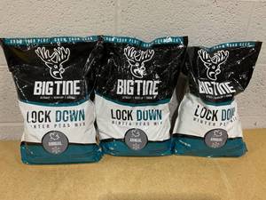 lot 380 image: Lot Of 3 Big Tine Lock Down Winter Peas Mix Food Plot Seed, 8.5LBS