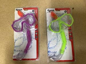 lot 462 image: LOT OF 2 Aqua Leisure BIG ISLAND Kids Snorkel Mask Combo
