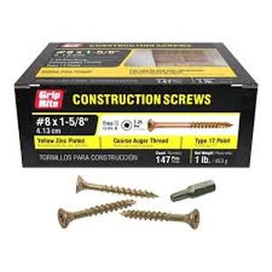 lot 11 image: Lot of Grip-Rite #9 x 2-12 in. Star Drive Dual Flat Head Coarse Thread Construction Screws 1 lb. Box  Customer Returns See Pictures