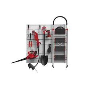 lot 22 image: CROWNWALL Home 6 in. x 4 ft. x 4 ft. Heavy Duty PVC Slatwall Organizer Panel Set in Dove Grey  Customer Returns See Pictures