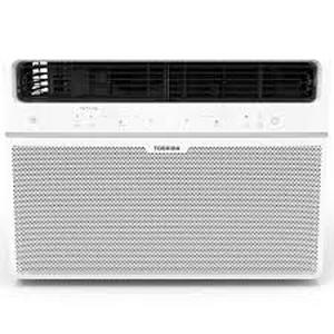 Toshiba 14,500 BTU 115-Volt Smart Wi-Fi Touch Control Window Air Conditioner with Remote for up to 700 sq. ft. in White   Customer Returns See Pictures