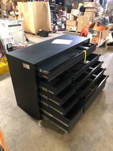 Husky Tool Storage 52 in. W x 20 in. D Heavy Duty Rolling Tool Chest Only in Matte Black ( Top Not Included) Customer Returns See Pictures