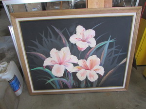 lot 44 image: Large Flower PaintingCanvas