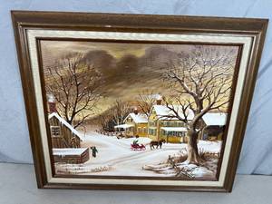 lot 25 image: Elayne Laabs Rieck Framed Canvas Painting