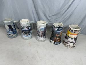 lot 42 image: 4 Miller Beer Collectible Steins