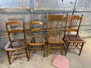 lot 10 image: Take What You Want Project Wood Chairs