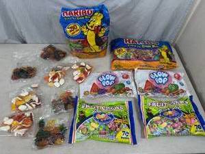 lot 114 image: Assorted Candy, Haribo Gummies, Fruit Chews, Blow Pops