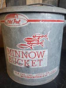 Vintage Old Pal Minnow Bucket with Insert - Nice!