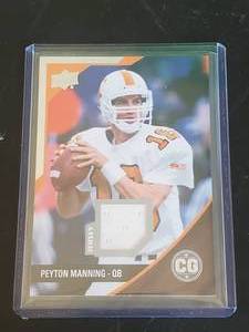 lot 11 image: Peyton Manning Upper Deck Player Worn Jersey Sports Card