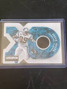 lot 12 image: Steve Smith Carolina Panthers Player Worn Jersey Sports Card