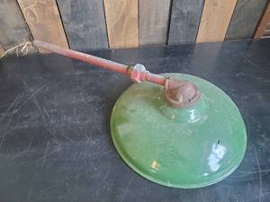 lot 18 image: Vintage Jackson Outdoor Light with Vibrant Enamel Green Color and Awesome Patina