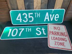 lot 23 image: 3 Metal Road Signs