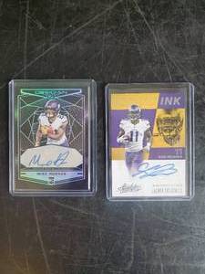 lot 46 image: Laquon Treadwell and Mike Hughes Authentic Autograph Sports Cards