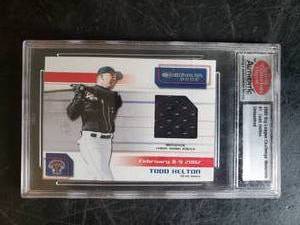 lot 71 image: First Baseman Todd Helton Jersey Worn Sports Card