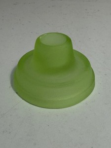 lot 6 image: Rare Vintage Frosted Green Uranium Glass Candlestick Holder