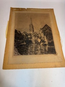 lot 8 image: Harfleur by Alfred-Louis Brunet-Debaines