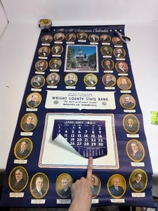 lot 24 image: 1963 John F. Kennedy Advertising All American Presidential Poster Calendar
