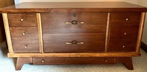lot 18 image: Lane Cedar Chest with Drawers and Original Key