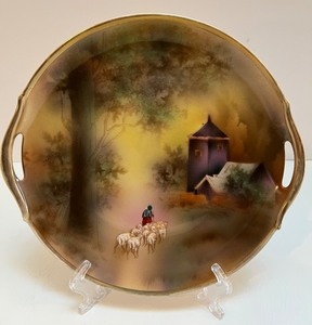 lot 76 image: RS Germany Hand Painted Porcelain Plate with Shepherd Scene