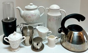 lot 66 image: Tea and Coffee Service Set with Nuwave Twister Blender and Stainless Accessories