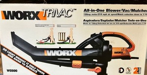 lot 129 image: WORX TRIVAC WG500 All-in-One BlowerVacuumMulcher with Bag