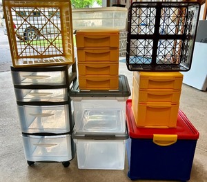 lot 137 image: Assorted Plastic Storage Drawers and Crates Collection