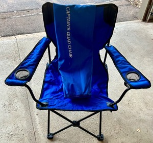 lot 145 image: Set of 4 Blue Captains Quad Folding Chairs with Carry Bags