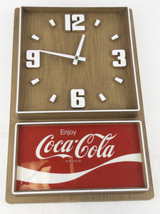 lot 30D image: Vintage Coca-Cola Wall Clock with Wood Finish and Retro Logo