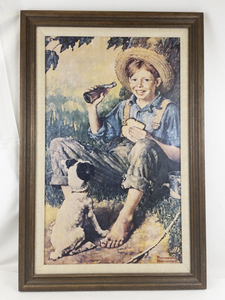 lot 30E image: Norman Rockwell Limited Edition Framed Print The Barefoot Boy Coca-Cola 1979. #88300
