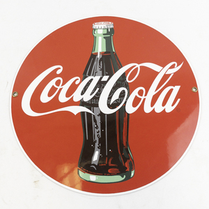 lot 30H image: Porcelain Enameled Coca-Cola Advertising Sign 12 Inch