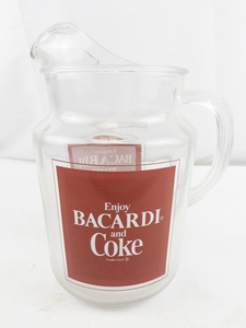 lot 30I image: 1970s Bacardi and Coke Glass Pitcher with Handle
