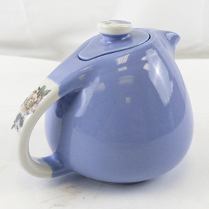 lot 102A image: Halls Superior Quality Rose Parade 1259 Blue Teapot with Floral Accents