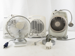 lot 104 image: Lot of 3 Portable Space Heaters, Desk Fan, and Flexible Desk Lamp