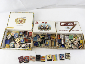 lot 36 image: Lot of 3 Vintage Cigar Boxes with Matchbook Collection