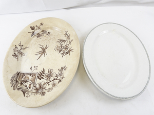 lot 39 image: Set of 2 Vintage Oval Serving Platters Iroquois and Kenilworth