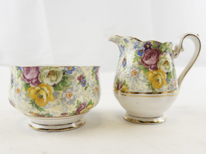 lot 44 image: Royal Albert Rose Time Bone China Mini Creamer and Sugar Bowl Set